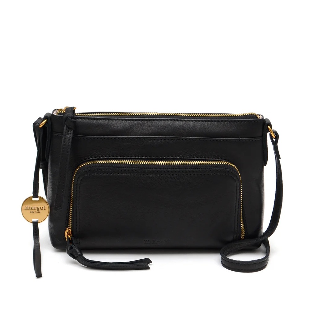 Margot Elegant Black Crossbody Bag with many pockets !! “New York Molly bag”